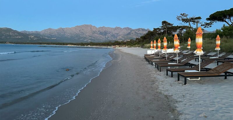 plage de la pinède à Calvi, le paradis